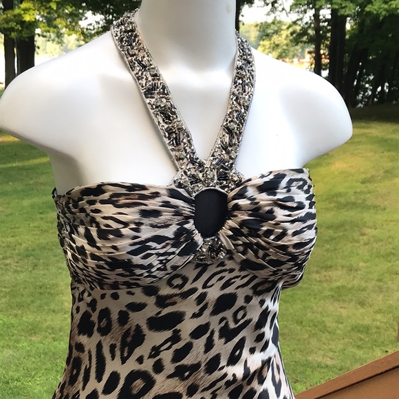 Betsy & Adam sexy animal print gown 4 - Picture 2 of 12